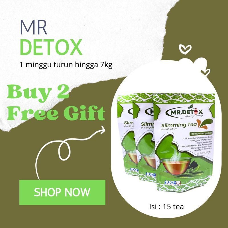 Teh Pelangsing Herbal Alami - Mr Detox Slimming Tea Original - Teh Diet - Teh herbal