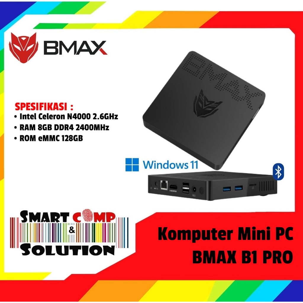 Komputer Mini PC Kit - BMAX Max Mini B1 Pro Intel Celeron N4000 8/128 GB Windows 11