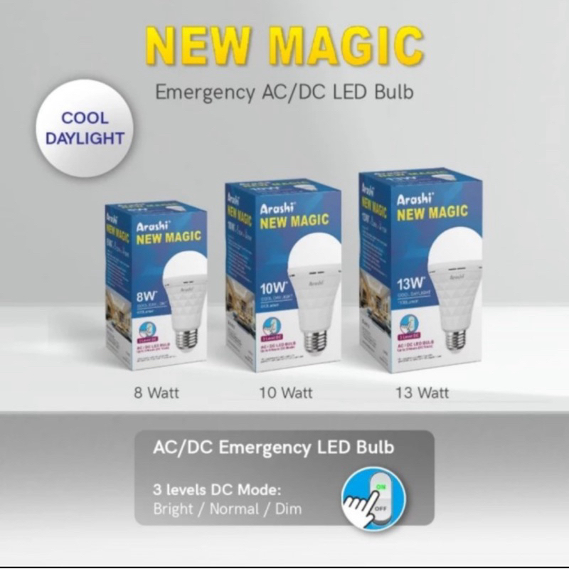 Lampu Led Magic Emergency Arashi ACDC Lampu Mati Lampu