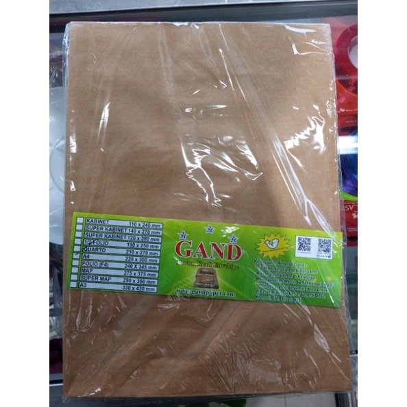 

KODE P67H Amplop Coklat polos A4 Gand 1pak1pcs