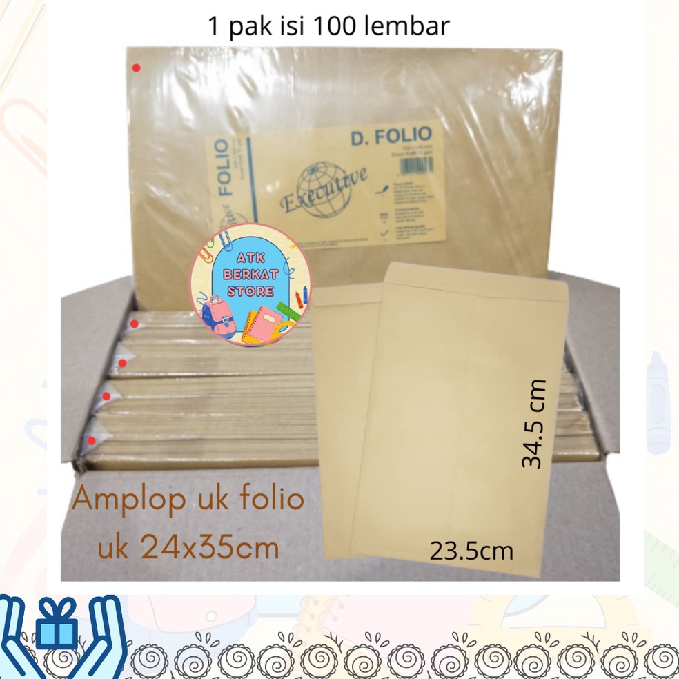 

KODE V27A 1pcs amplop coklat ukuran Folio F4