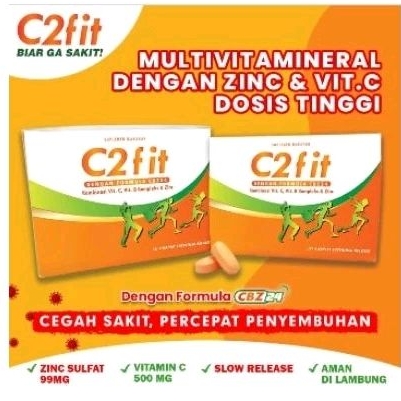 C2FIT 1BOX (12strip) tablet ZINC untuk mempercepat penyembuhan