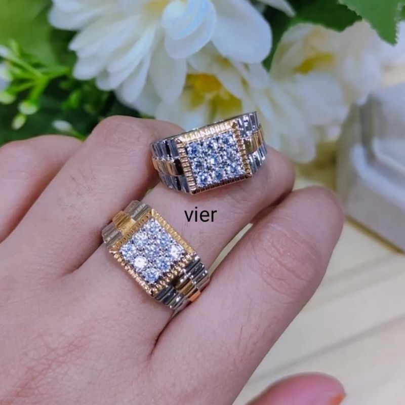 Cincin Pria Titanium Replika Berlian, Awet Pake Harian, Cocok dipake Kondangan