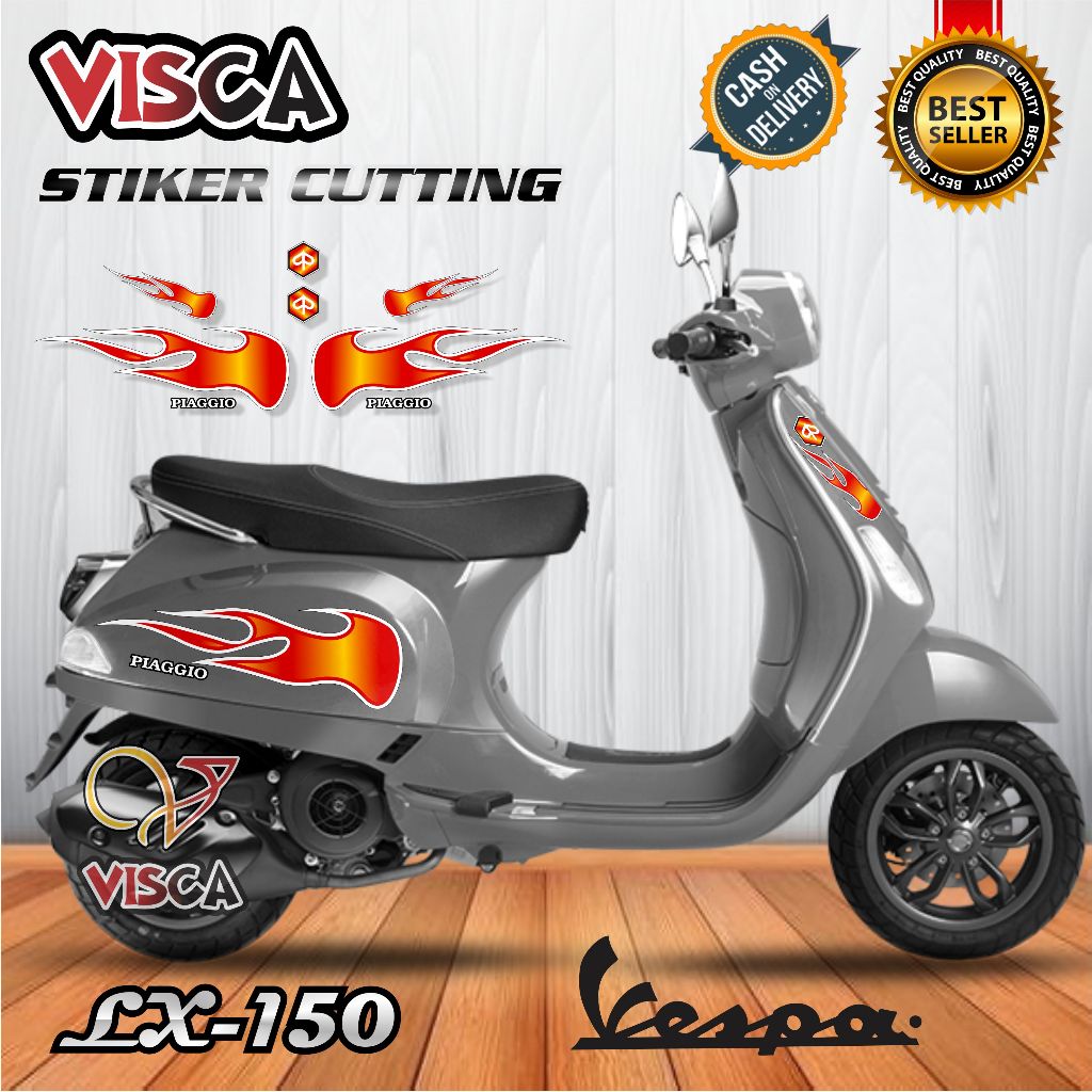 Stiker Cutting Vespa Matic - Stripig Vespa LX-150 Variasi fire