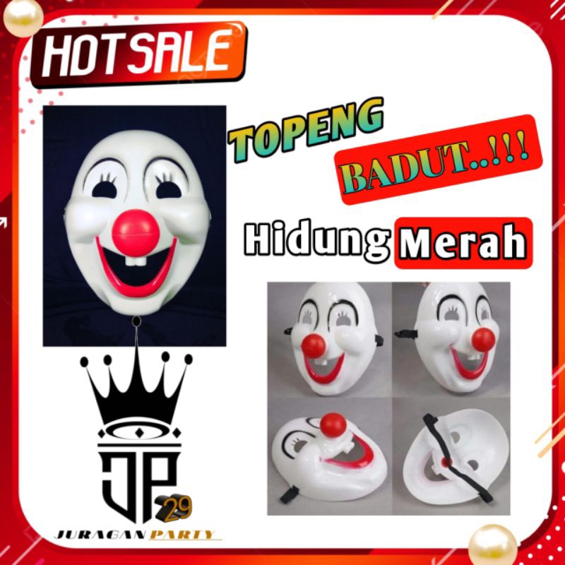 Topeng badut, Topeng badut hidung merah,topeng badut clown,topeng