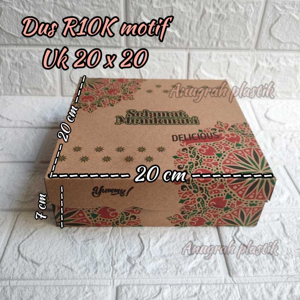 

Dus R10 Cetak Kraft MOTIF / Box uk 20 Coklat Motif (R10K 3Ank) PER PACK