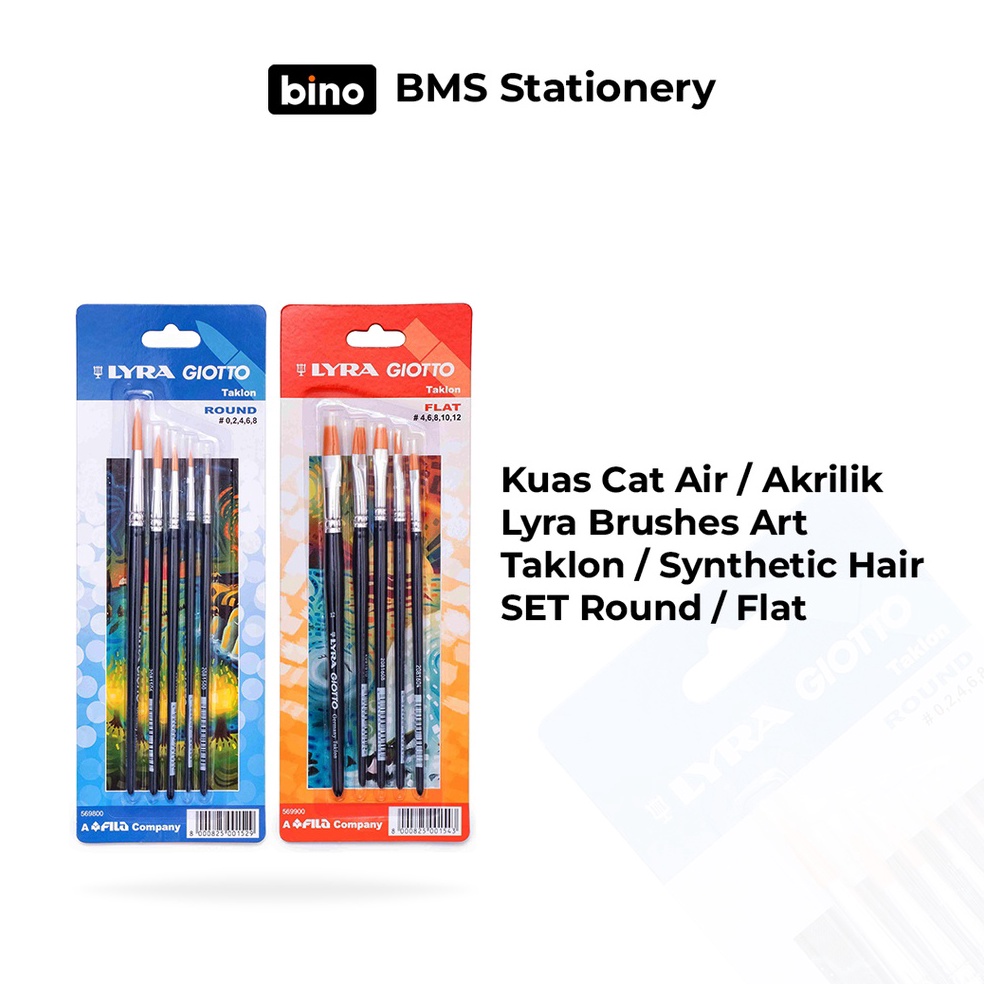 

KODE H59Q BMS Surabaya Kuas Cat Air Cat Akrilik LYRA Brushes Art SET Ujung Round Flat