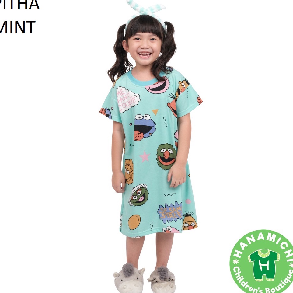 Terdepan Hanamichi PITHA Dress Anak Lengan Pendek Full Print