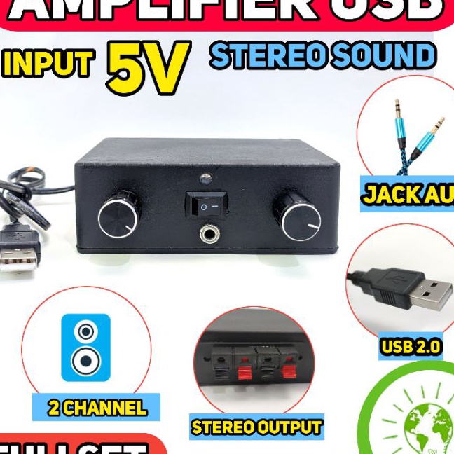 KP8 amplifier rakitan 5V stereo 2 channel