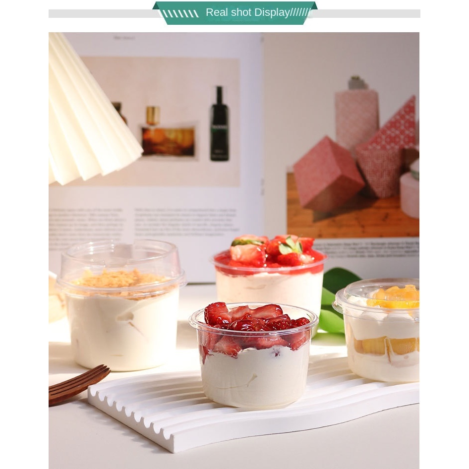 10pcs korean dessert Cup Premium dessert box tiramisu puding salad cup 150ML 250ML