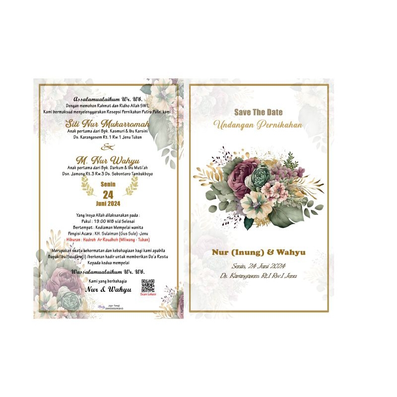 UNDANGAN PERNIKAHAN COSTUM | UNDANGAN PERNIKAHAN ELEGAN | UNDANGAN NIKAH | UNDANGAN