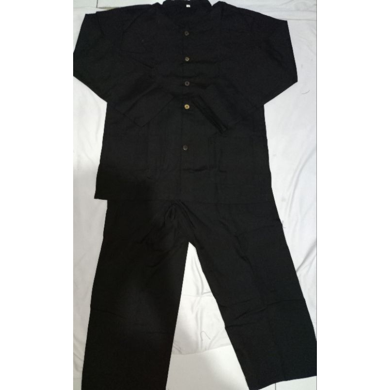 Baju adat sunda pangsi dewasa polos hitam/baju pangsi laki laki adat sunda