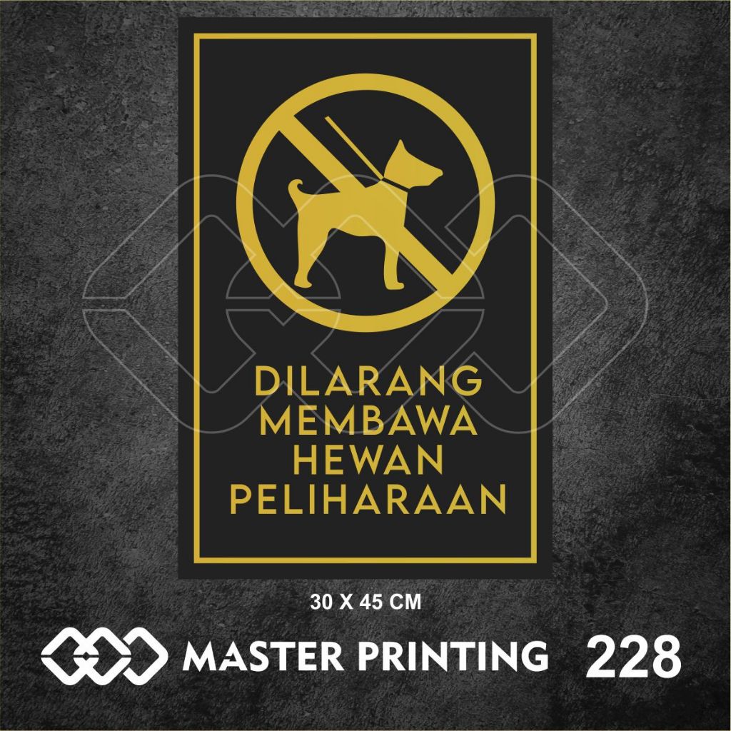 

228 - Stiker Dilarang Membawa Hewan Peliharaan, Sticker Vinyl, Tahan Air, Termurah, dan Bisa Custom