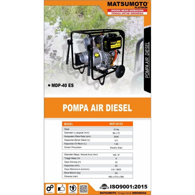 MESIN ALKON POMPA AIR DIESEL MGP-40 ES MATSUMOTO