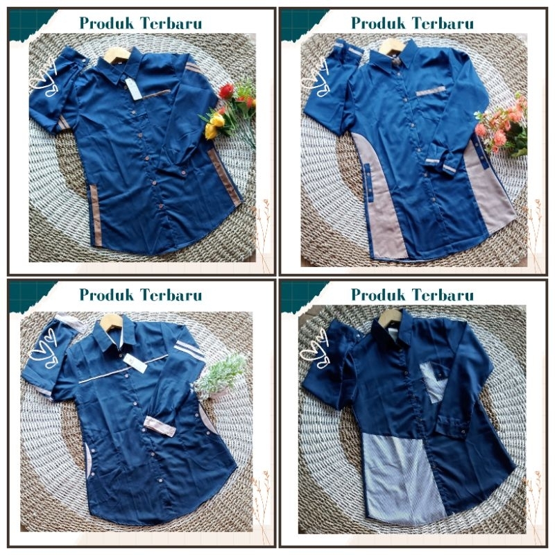 Atasan Tunik Santriwati Warna Navi | Baju Santri Putri | Atasan Santri Putri | Tunik Santri Putri | 