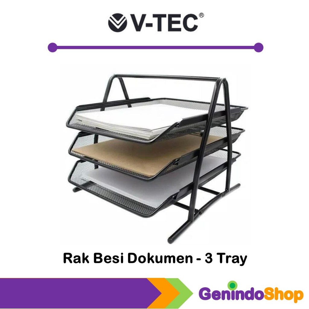 

Bak Surat 3 Tray / Rak Besi Meja 3 Susun V-Tec