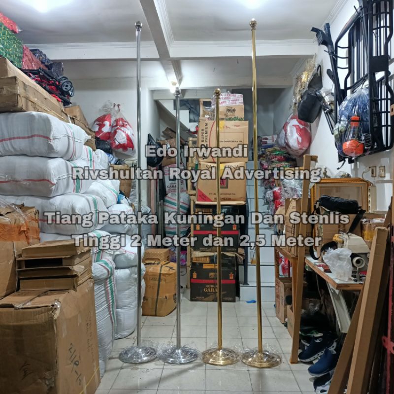 

Tiang Bendera Ruangan Tiang Bendera Pataka Kuningan/Stenlis Ukuran 2 Meter dan 2,5 Meter Ready Stock