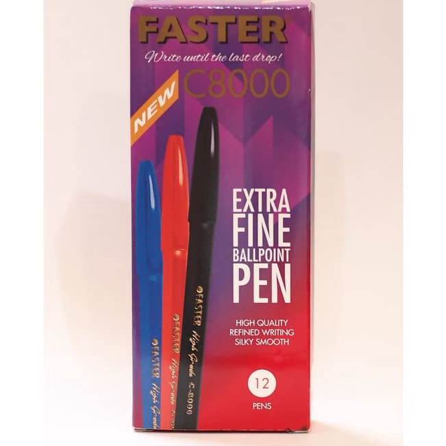

Terkini Faster Ballpoint Pulpen C8 7mm isi 12 pcs Black