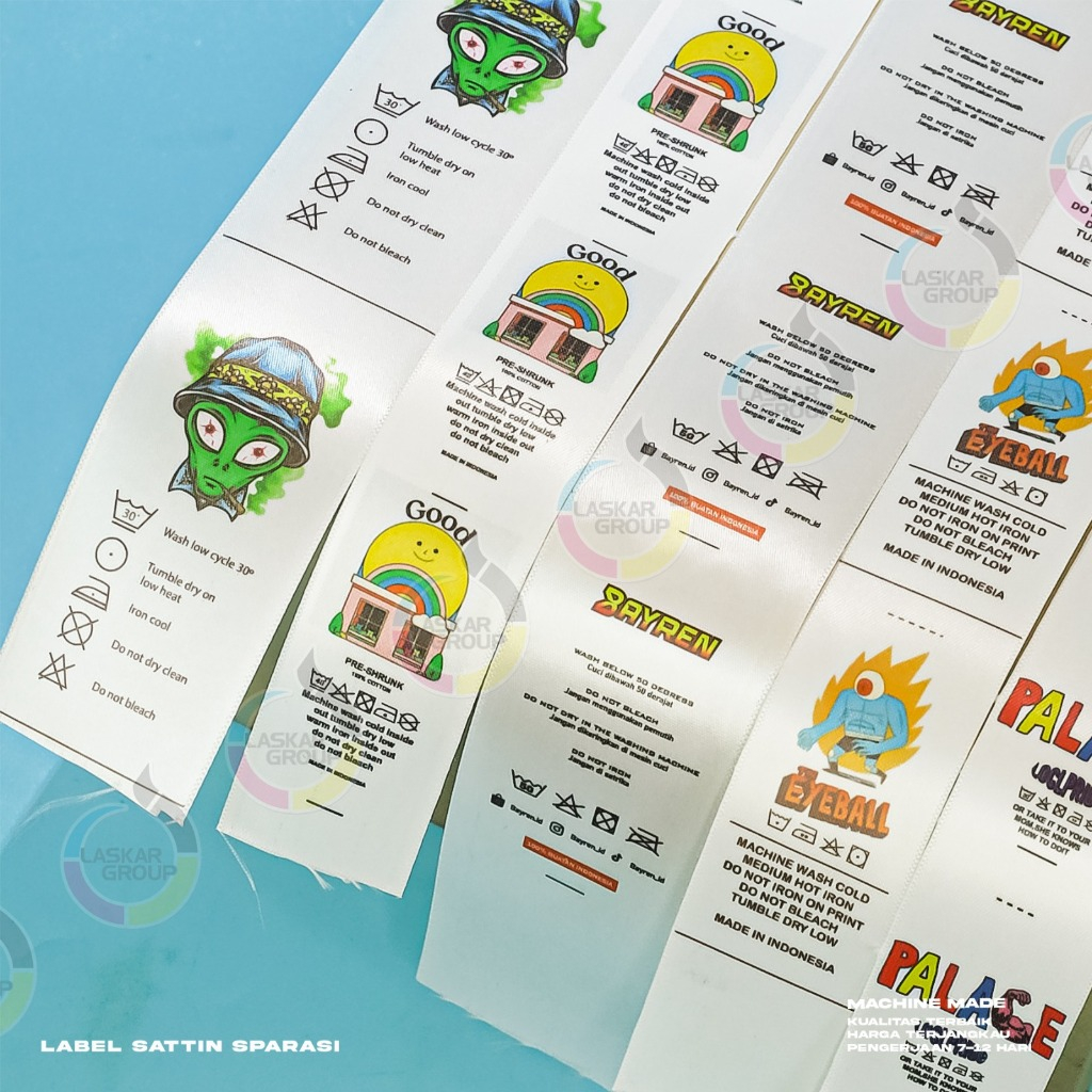 

(500 pcs) satin full warna / bebas warna / bebas cetak satin label satin merek label