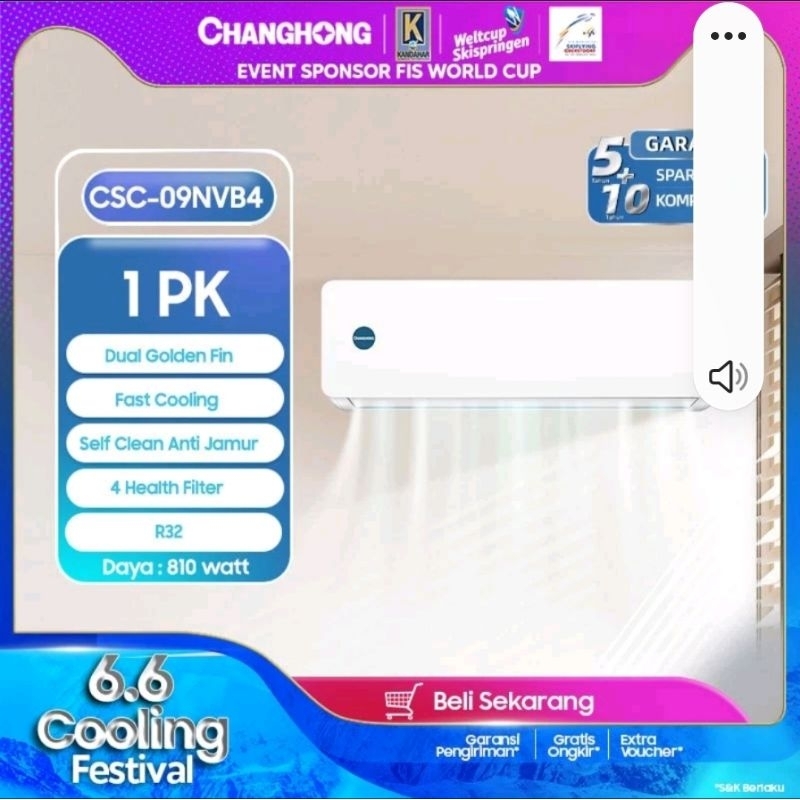 AC CHANGHONG 1PK STANDAR + PASANG