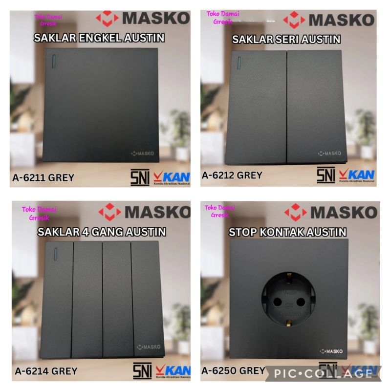 Masko GREY Saklar Austin GREY ABU ABU