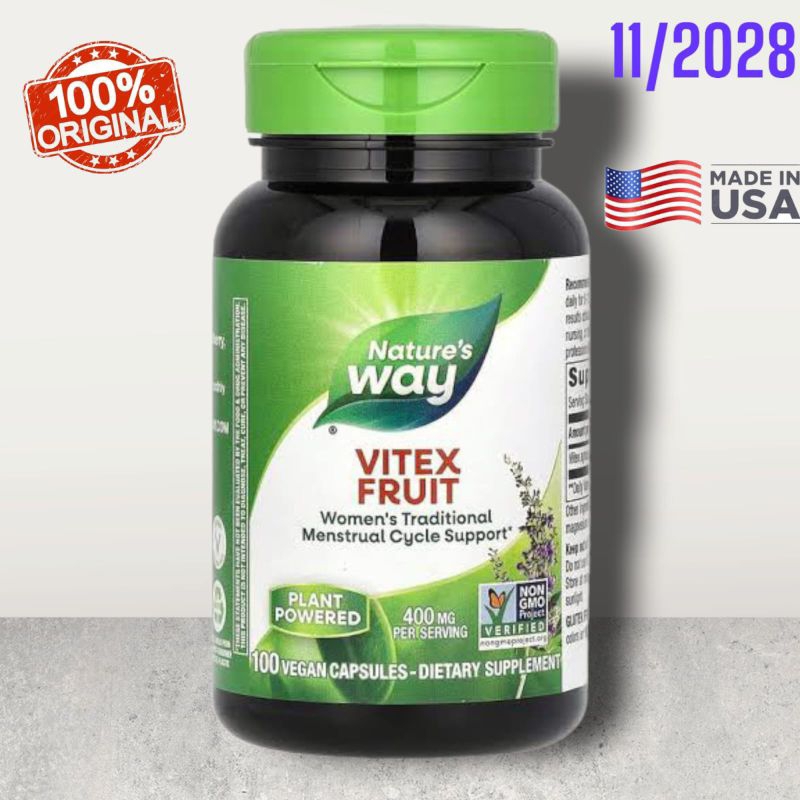 

Nature's Way Vitex Fruit 400 milligrams 100 Vegetarian Capsules