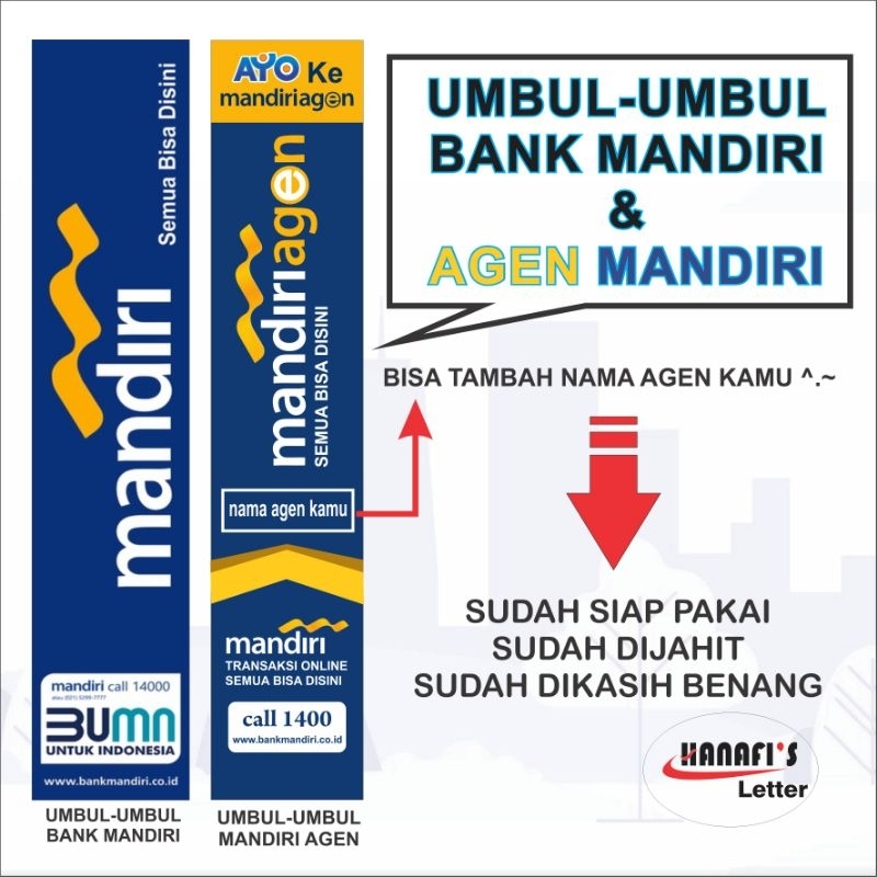 Bendera Umbul-umbul Bank Mandiri dan Mandiri Agen [READY STOK]
