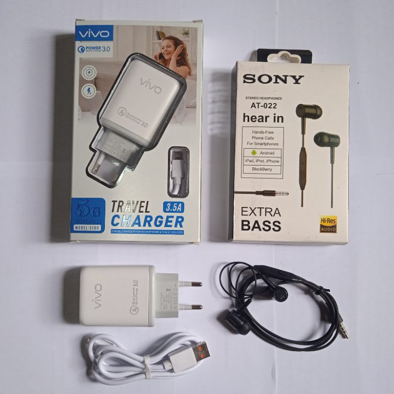 carger vivo +hensed T-022 sony carger y12 y17 y15  v5 y65 y67 carger 1set paket murah