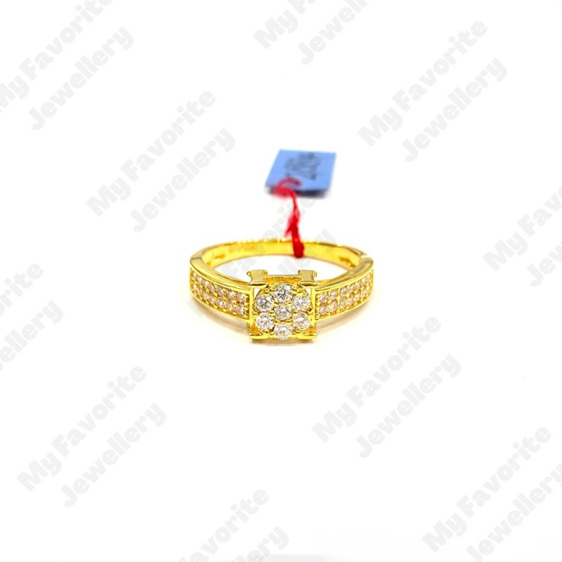 Cincin Round AD Uk14.5 Emas Asli Kadar 875 20K
