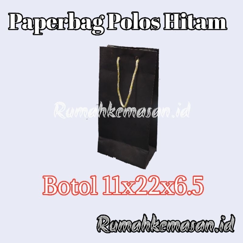 

Paperbag Hitam Polos Botol 11x22x6.5 cm / Tas kertas Hitam polos