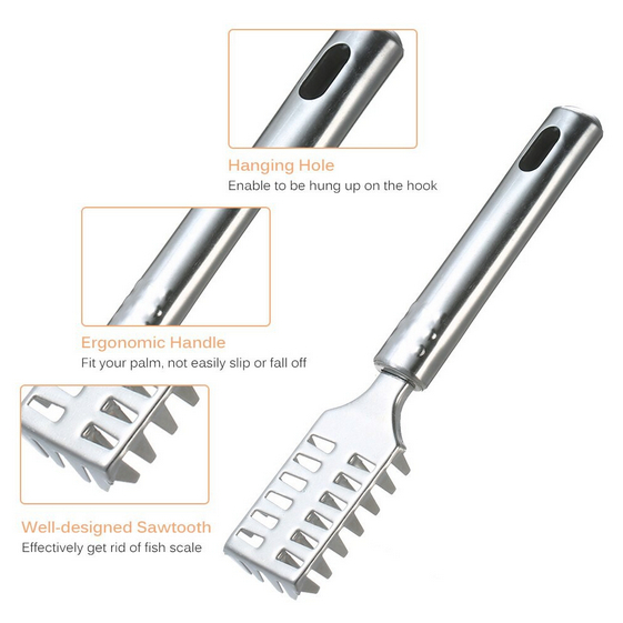 Alat Pembersih Sisik Ikan Stainless Steel Kerokan Sisik Ikan Praktis