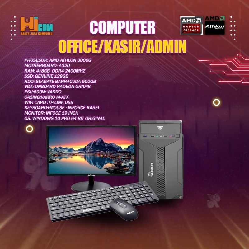 Komputer Office AMD ATHLON 3000G 4/8GB DDR4