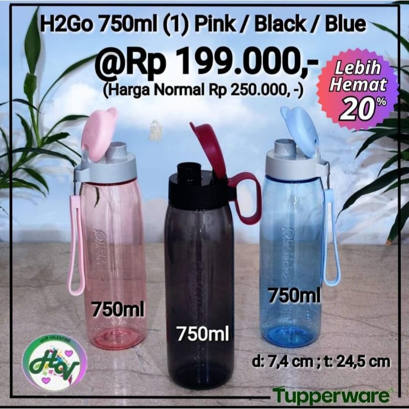 Bottle Crystal tupperware - H2GO Bottle 750 ml