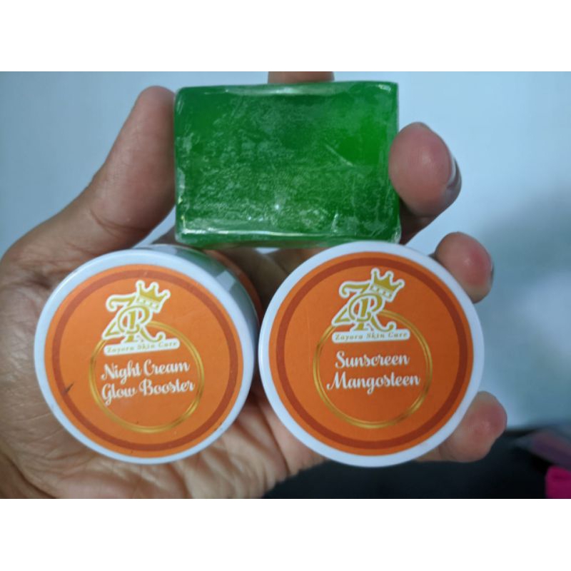 PAKET GLOWING KRIM SIANG MALAM  KRIM FLEK KRIM JERAWAT SABUN WALET TONER 30ML