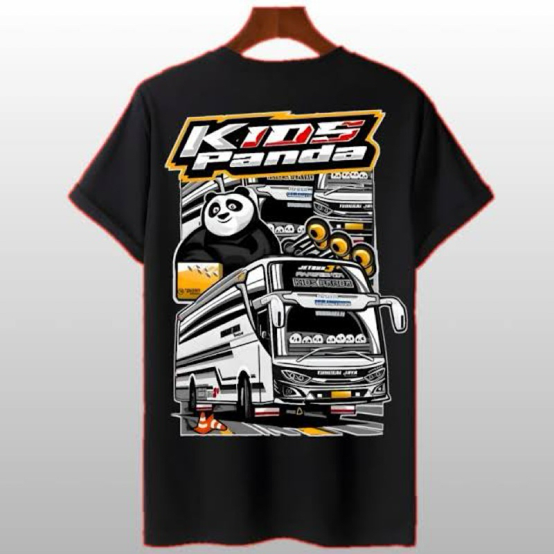 kaos anak bus panda/baju anak bus kinds panda/mobil bus