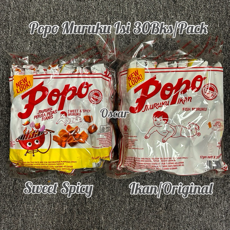 

(ready) Popo Muruku isi 30pcs original Pedas Manis Snek Ikan Snack jelly fish ikan sehat