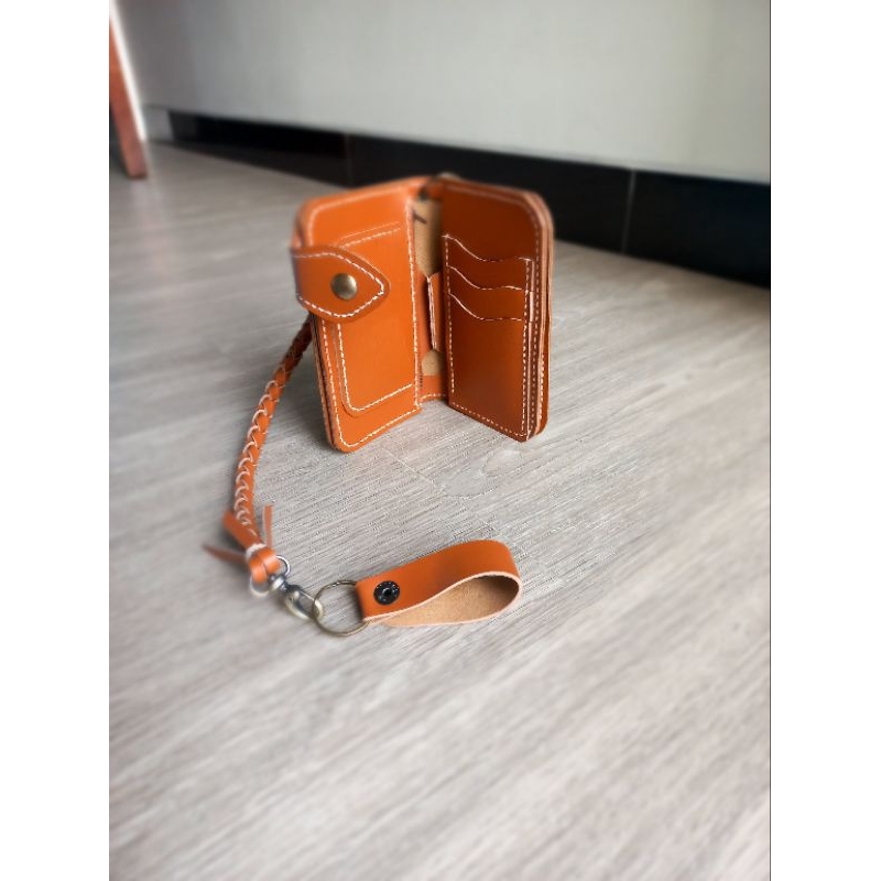 Dompet kulit plus tali pria