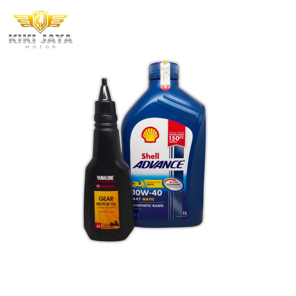 Bundle Oli Motor Shell Advance Ax7 Matic 150cc 10W-40 1L + Oli Gardan Yamalube 150 ml