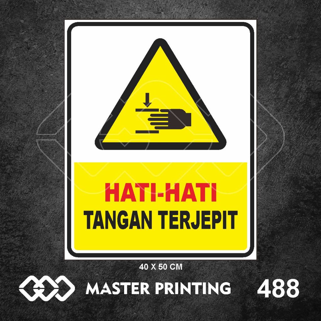 

488 - Stiker Hati-hati, Tangan Terjepit, Sticker Vinyl, Tahan Air, Termurah, dan Bisa Custom