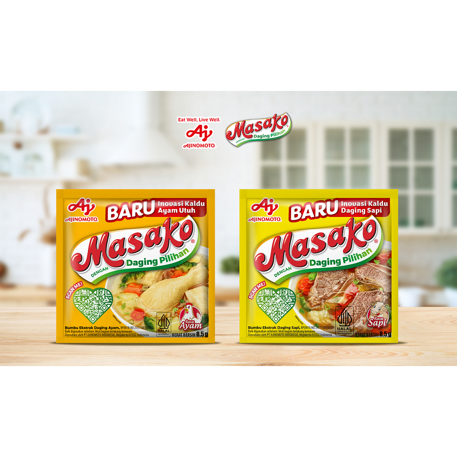 

Masako Sapi dan Ayam Penyedap Rasa Renteng 8.5gr ( Isi 12 Sachet )