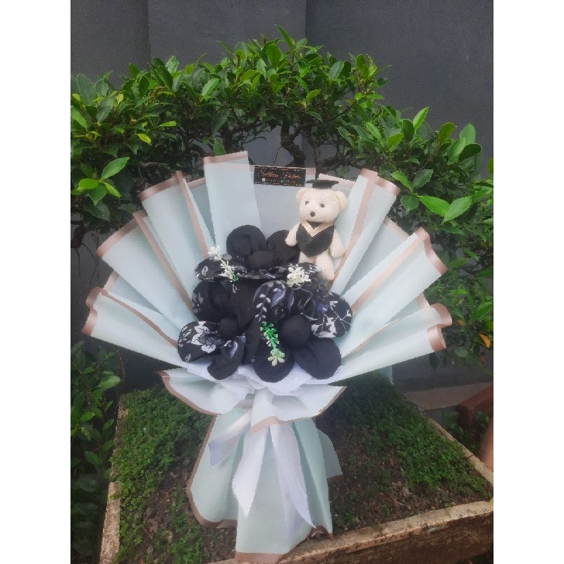 

Buket hijab motif +boneka wisuda/buket wisuda