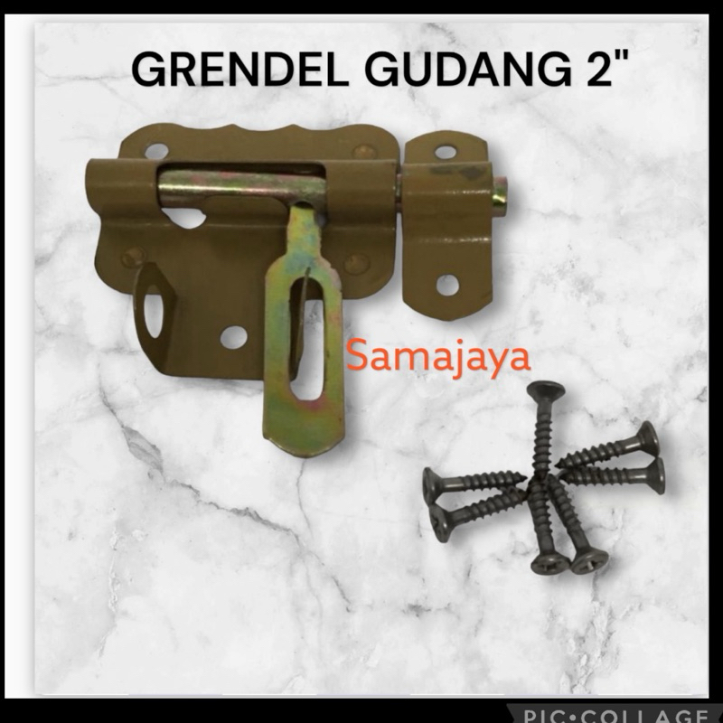 Grendel gudang + cantolan gembok . Grendel pintu slot pintu 2”