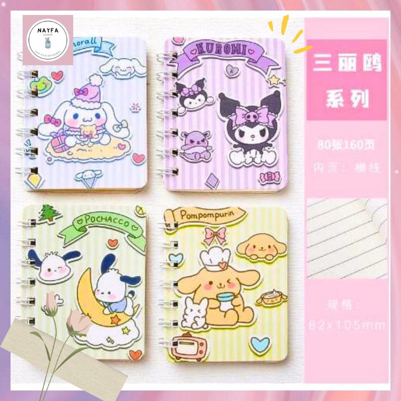 

Notebook Mini A7 Sanrio Buku Catatan Ring Scrapbook Karakter Lucu 80 Lembar
