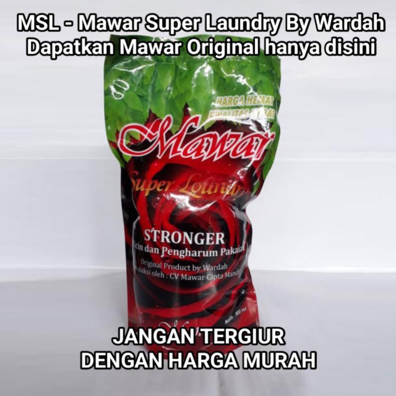 MSL - Mawar Super Laundry Original 900 ml / Pewangi Pakaian / Pelicin Pakaian / Pengharum Pakaian Ma
