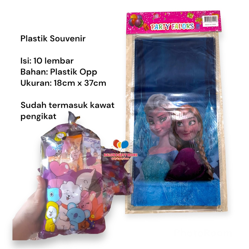 

(S FROZEN 1 PACK ISI 10 LBR) Plastik Bingkisan Bening OPP / Plastik Packaging Souvenir Ulang Tahun Murah / Plastik Bingkisan Motif