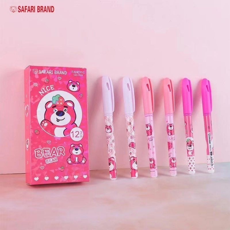

Pulpen gel fancy (1 pack isi12 Pcs)/Bulpoint Bulpen karakter lotso labubu sinchan