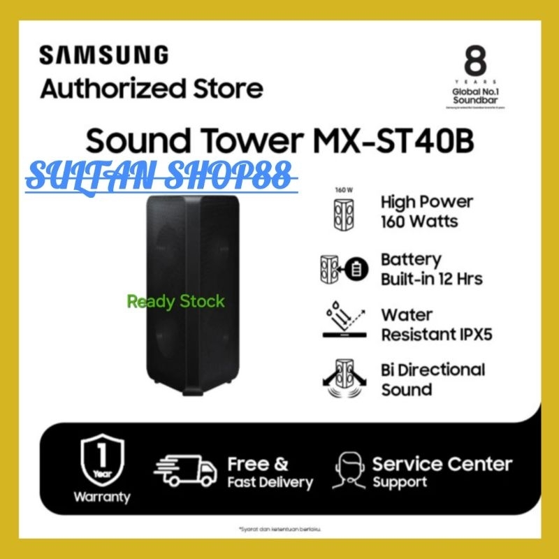 SAMSUNG PARTY MX-ST40B SOUND TOWER PORTABLE I SPEAKER AKTIF SAMSUNG PORTABLE MXST40B WIRELESS BLUETO