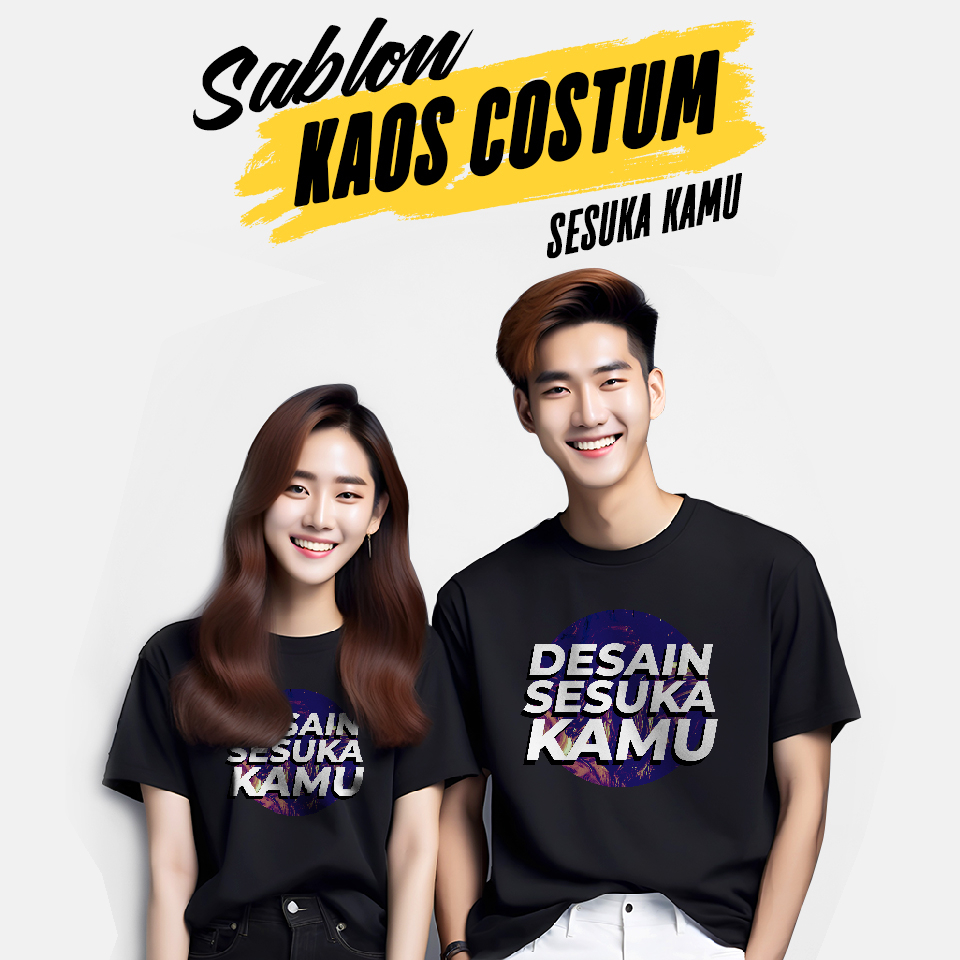 Kaos Custom Sablon Satuan - Kaos Sablon Custom Satuan - Sablon Kaos Bebas Desain, Kaos FOTO, Kaos Ka