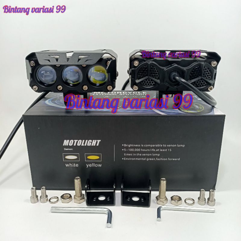 Lampu Tembak Laser SQL 3mata Foglamp Sql 3 Mata 60W Superbright 2Pcs