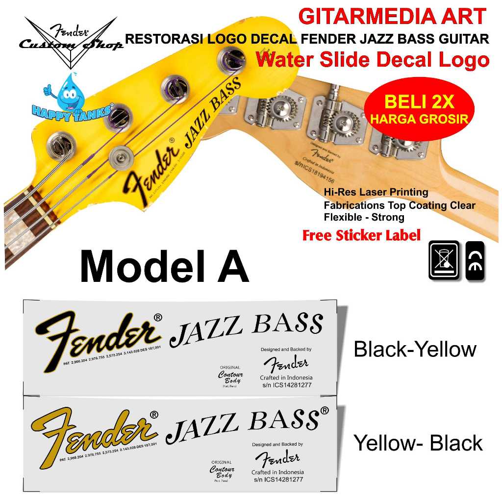 logo fender jazz bass waterslide logo fender jazz bass marcus miller decal waterslide fender signatu